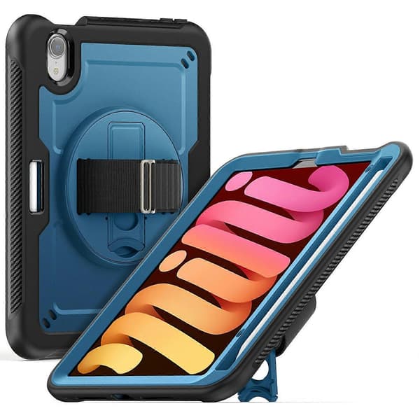 Etui til iPad mini (2024)/(2021) Kompatibelt med MagSafe Støtteben PC+TPU Tablet Cover - Navy Blå