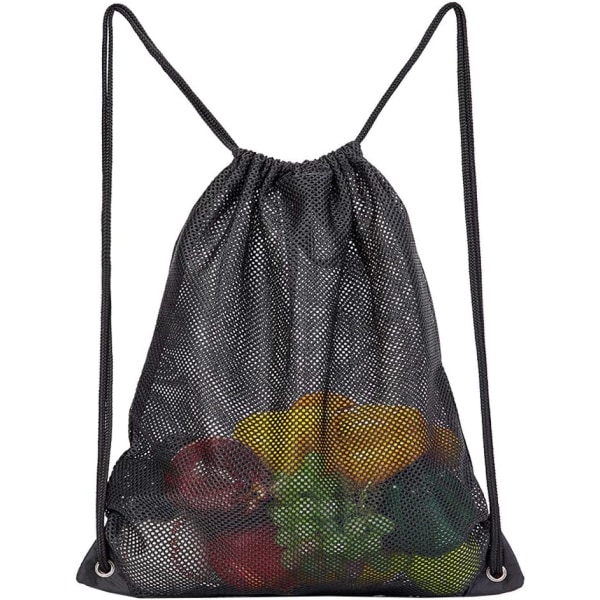 Heavy Duty Mesh Drawstring Bag, Sport Equipment Storage Bag for Beach, Swimming