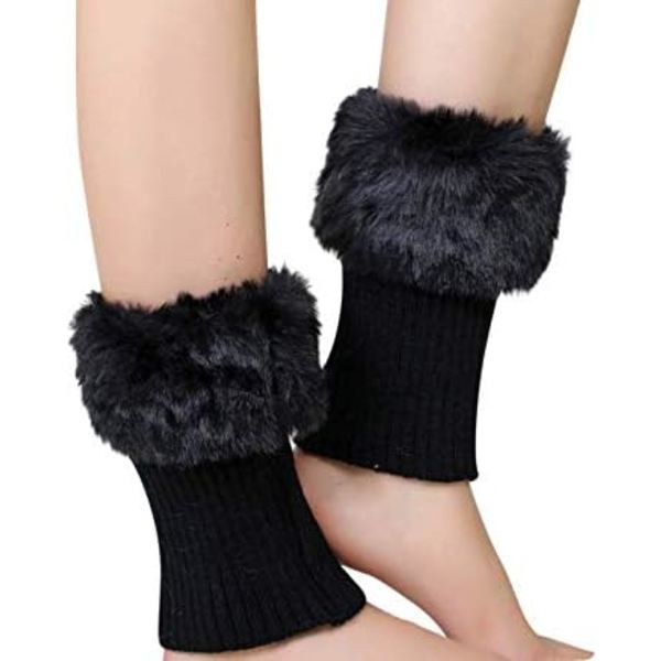 Dam flickor varma boot cuffs korta virkade boot cover damer mjuka och bekväma boot strumpor manschett snö strumpor