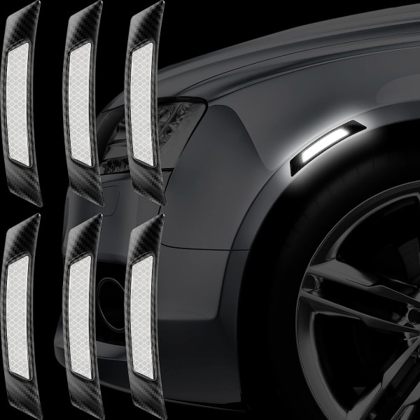 6-pack bil reflekterande trim kolfiber sidodekaler klistermärken Bil SUV Pickup Hjul Exteriör dekoration Dörr reflekterande remsor