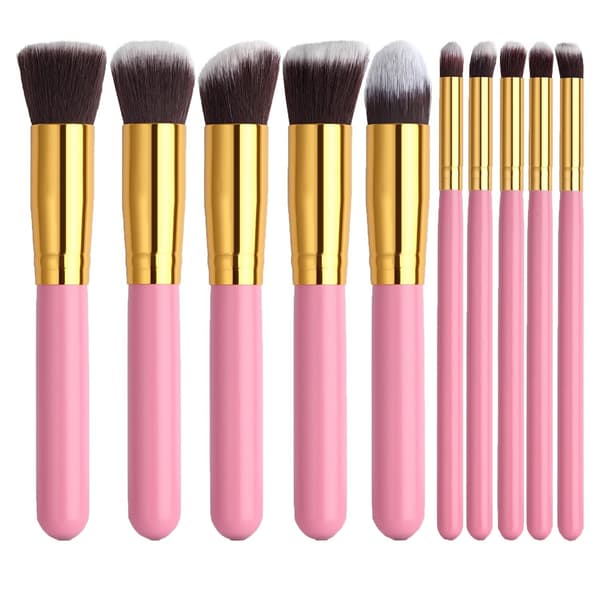 10-pack - Sminkborstset - Sminkborstar pink
