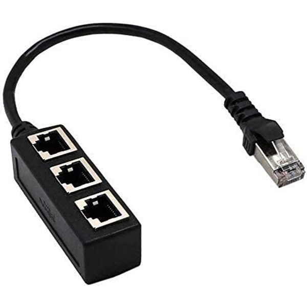 RJ45-jakajakaapeli, RJ45 1 uros - 3 naarasporttia LAN Ethernet -jakajakaapeli Y-sovitinkaapelin