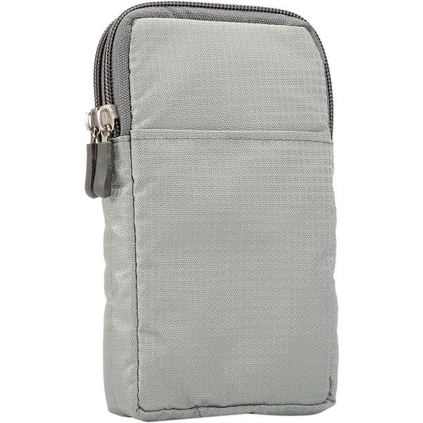 Matkapuhelimen vyölaukku, crossbody-matkapuhelinlaukku, ulkoilmatkalla nailon olkalaukku, vyölenkillä ja karabiinihaalla light gray 9*16.5*3.0CM