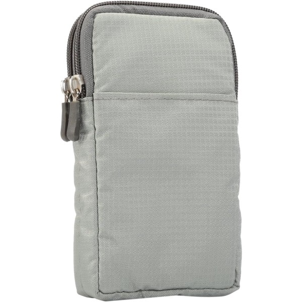 Mobiltelefon midjeveske, crossbody mobiltelefon veske, utendørs reise nylon skulder messenger bag, med belteløkke karabinkrok light gray 10*18*3.5 CM