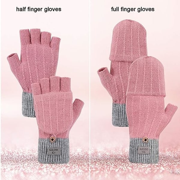 Handskar Vinter pekskärm stickade varma handskar, elastisk varm ull anti-sladd