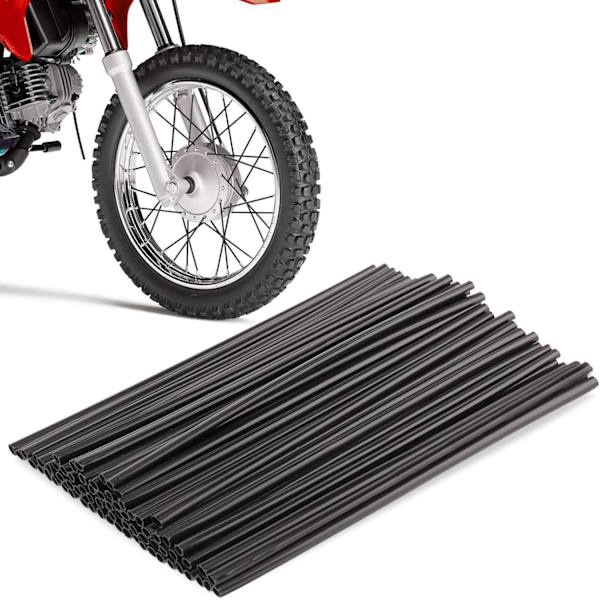 72 st ekerbeskydd ekrar hudskydd wraps fälg wraps för universell motorcykel motocross dirtbikes cykel Black