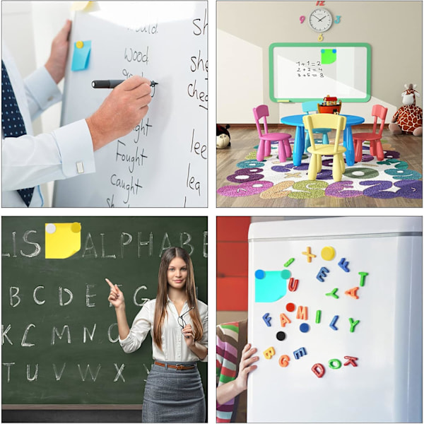 20 stk. farverige køleskabsmagneter, 20 mm runde plastbelagte magnetiske knapper til kalendere, whiteboards, opslagstavler, klasseværelse