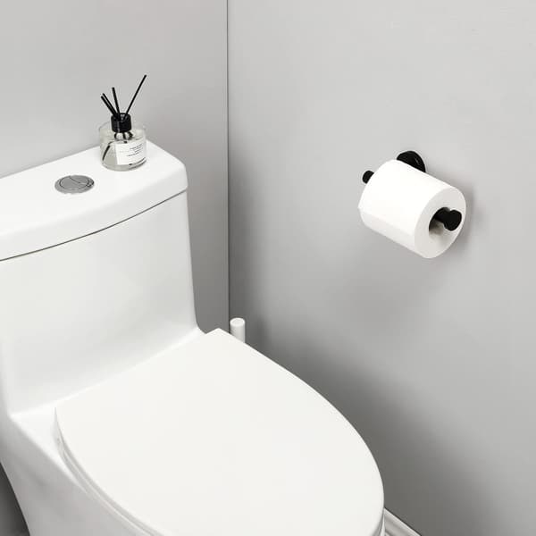Toalettpapirholder for veggmontering på bad, matt sort
