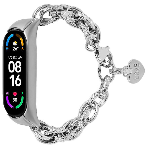 Smart armband i rostfritt stål för kvinnor till Xiaomi Mi Band 7 6 5