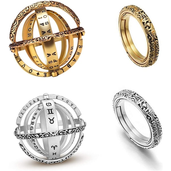 Spinner Dekompressionslegetøj, Manuelt Anti-stress Fingerlegetøj, Fancy Spinner Ring Til Stressaflastning Og Angst, Guld/Hvid