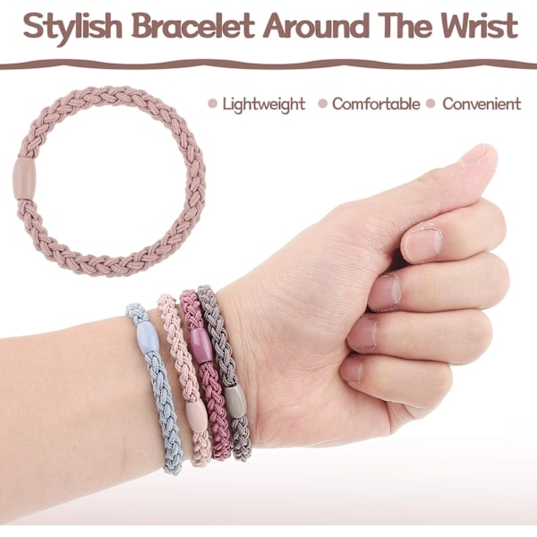 12 stk. elastiske hårbånd i bomuld, flettede hårelastikker, flettede hestehale-accessories til kvinder (blandede farver) Set 1