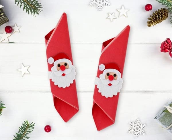 Juliga servettringar med tomte-set