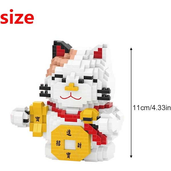 Mikro Byggeklodser Mini Kæledyrs Byggelegetøj Klodser til børn Fortune Cat model 4573