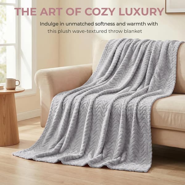 Stort fleeceteppe til sofa, lysegrå, 230x170 cm, mykt, pustende, lett sofateppe til soverom, mykt og koselig jacquard-bølgeteppe 230x170cm Light Grey