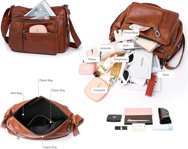 Damhandväskor Axelväskor Mjuk PU-läder Crossbody-väska, Röd Red