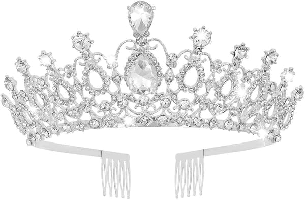 Kroneprinsesse - Krystal Rhinestone Krone Brude Bryllup Hovedbånd