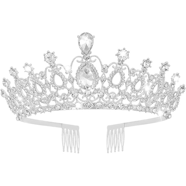 Kroneprinsesse - Krystall Rhinestone Krone Brude Bryllup Hodebånd