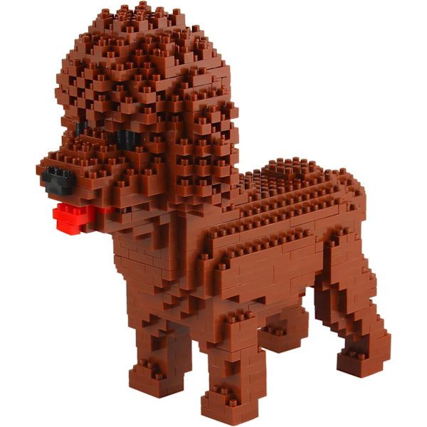Mikro Byggeklodser Mini Kæledyrs Byggelegetøj Klodser til børn Poodle 6 x 3 x 6 inches
