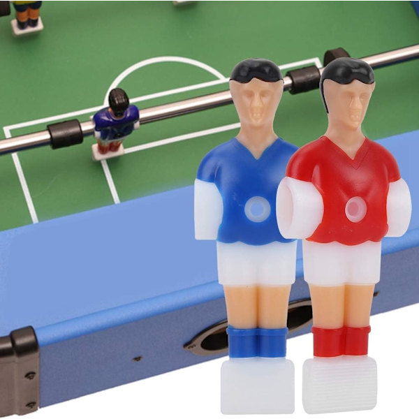Bordfodboldspiller, bordfodboldspiller, 2 røde 2 blå minifigur plast bordfodboldspiller reservedele, fantastisk tilbehør til bordfodboldspil