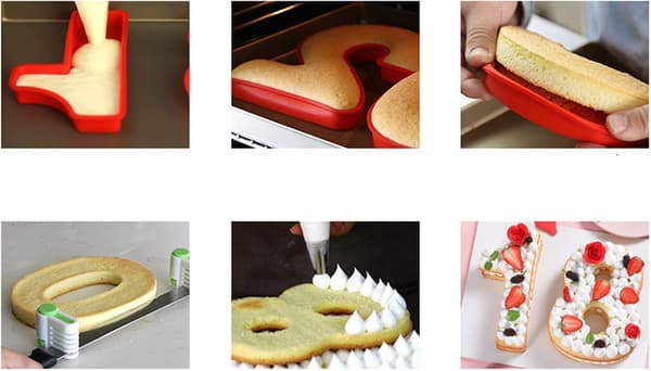 10 tommer 3D Store Silikon Nummer Kageforme, DIY Bagekageform, Fødselsdag og Bryllupsdag Silikon Bageforme, Nummer (3)