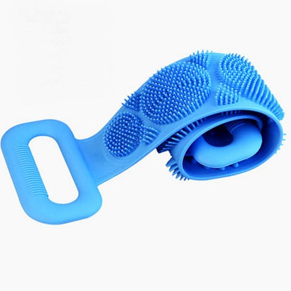 24\" Ryggskrubber Kroppsbørste Silikon Badebørste Dusjbørste for Bruk i Dusjen for Kvinner Menn Myk Eksfolierende Silikon Badehåndkle Sky blue