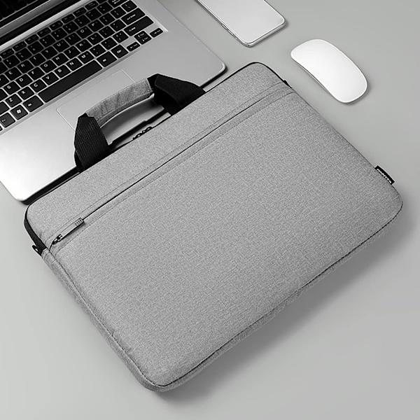 Klassisk laptopväska, smal portfölj, axelväska, vattenavvisande, skumvadderad, antikollisionsskydd, 15,6 tum
