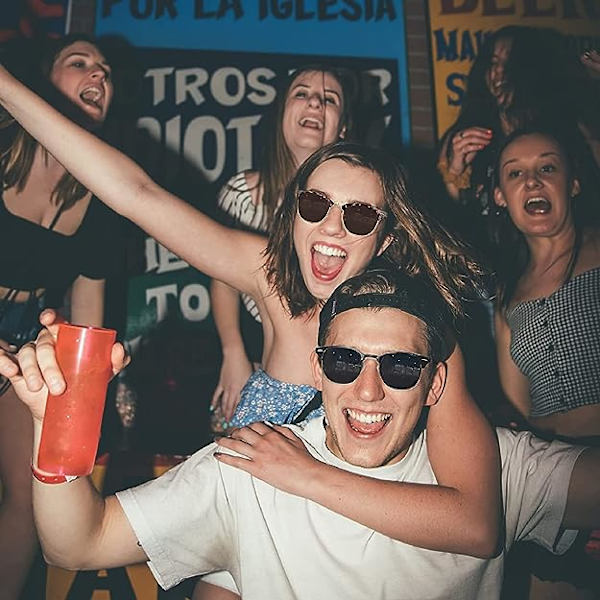 Semi-rammeløse polariserede solbriller til mænd - UV400 beskyttelse Retro halvramme solbriller Unisex polariserede solbriller til mænd og kvinder