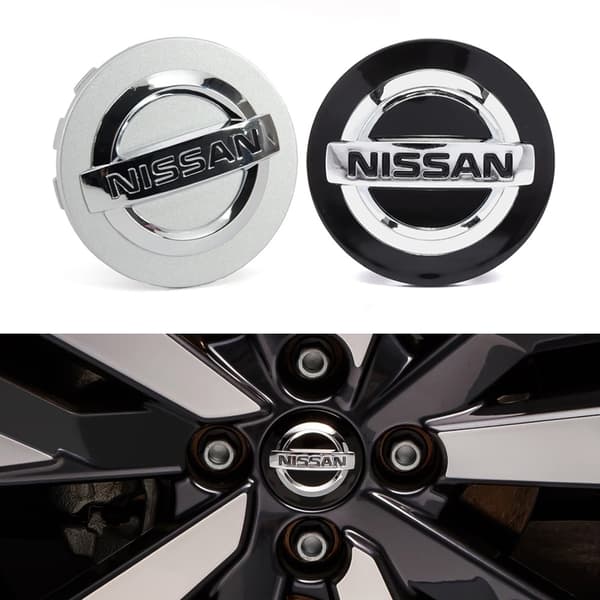 Nissan Senterkopper / Hjulnav Bilmerker - 4-pakning 54mm - Silver