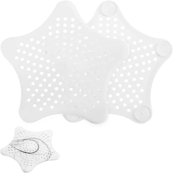 2 stk silikon vaskefilter, vaskefilter med sugekopp dusj hår catcher