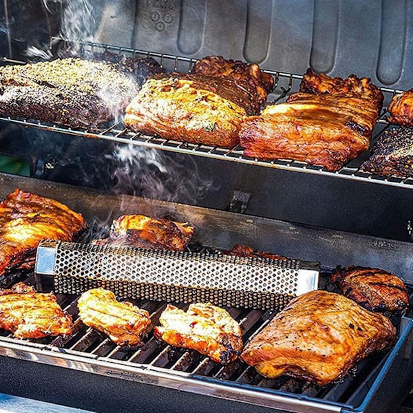 Rökgenerator för grill, 304 rostfritt stål, rökgenerator, bärbar grillverktyg för varm- eller kallrökning, vinkande rök