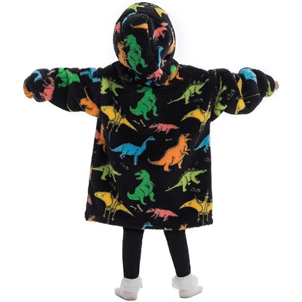 Børne Oversized Tæppe Hoodie, Sherpa Fleece Hoodie Tæppe, Piger Drenge Hættetrøje Sweatshirt med Lommer til Småbørn