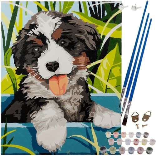 Mal-etter-nummer-sett - 40x30cm - Hund