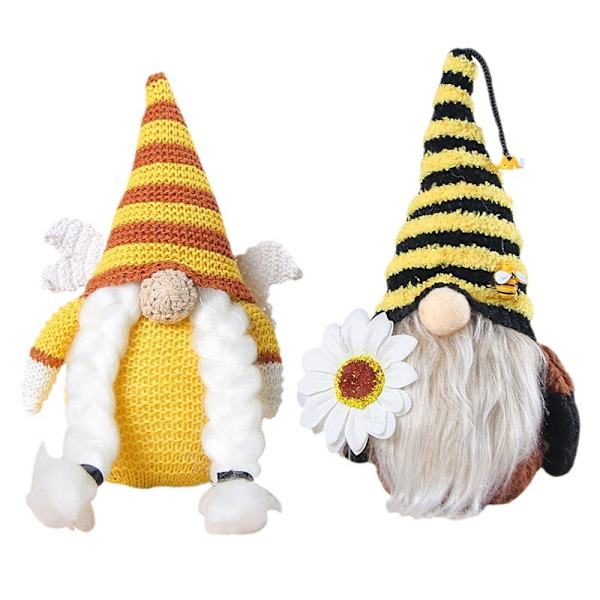 Bumble Bee -kääpiöt S Plushie Auringonkukka -S Puutarhakääpiöiden Keijujen Mehiläisten Koristeet Ulkona Oikukas Puun Veistos Puutarhan Koriste Women's