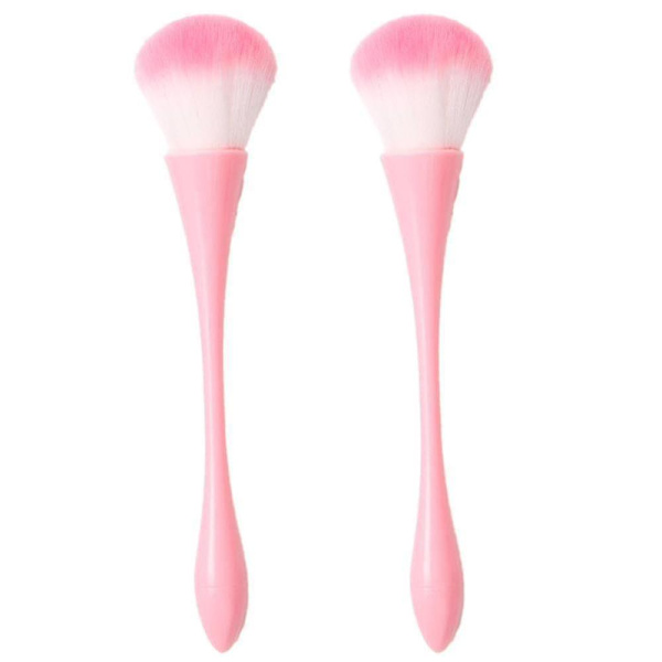 2 st Dammborste Mjuk Stor Mineralpuderborste, Kabuki Sminkborstar, Rosa