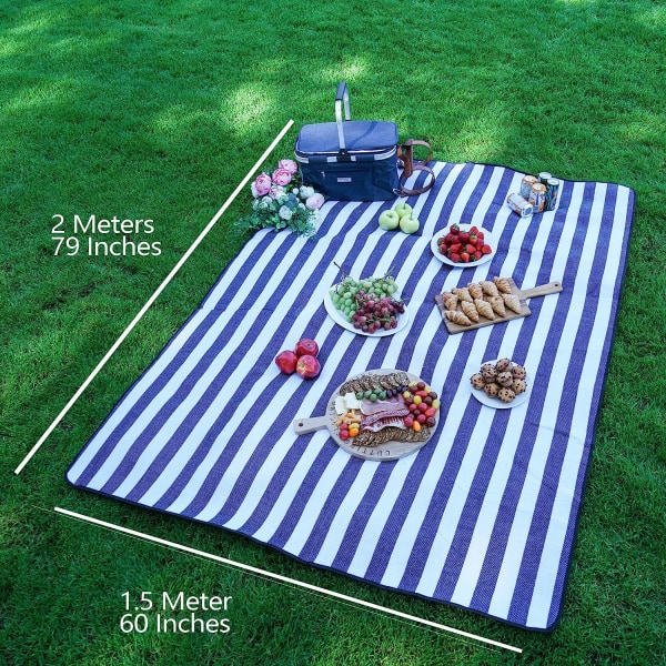 Vattentät picknickfilt - hopfällbar picknickmatta för utomhusbruk är perfekt för parker och stränder
