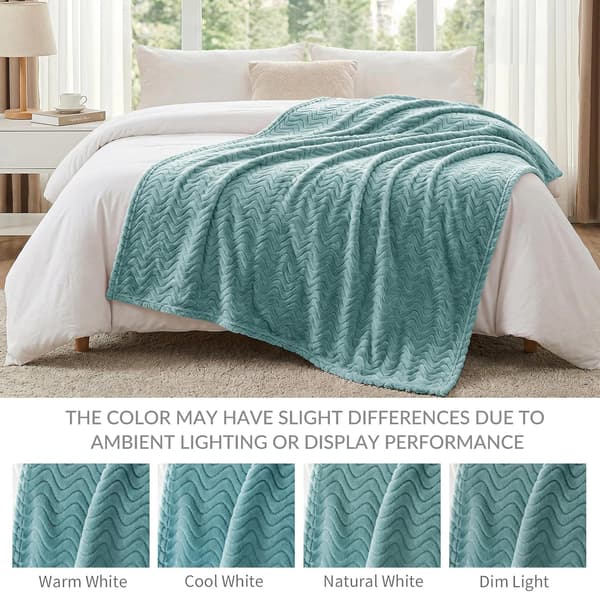 Stort fleeceteppe til sofa, celadon, 230x230 cm Mykt, pustende, lett sofateppe til soverom, mykt og koselig jacquard-bølgeteppe 230x230cm Celadon