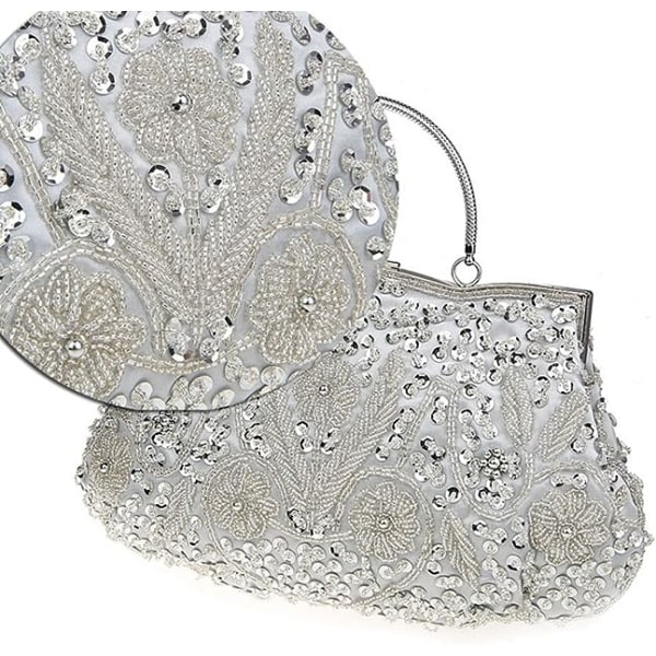 Glittrande Fashion Pärlbroderad Sequin Pärlkoppling för Kvinnor - Vintage Pärlbroderade Aftonväskor, Brudväskor