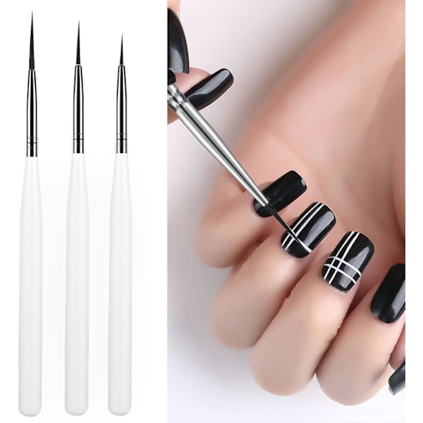 3-delars nagelkonst penselset Nageldetalj linjeritningspensel för gelnaglar Kan rita linjer DIY-design