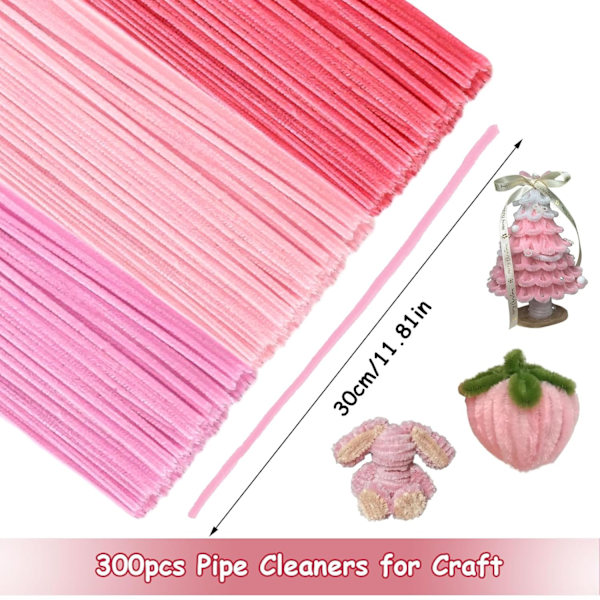 300 stk piperensere, 3 forskjellige gule piperensere bøyelig plusj håndverkswire 30 cm piperenser chenille wire for DIY-prosjekter og håndverksdekor Set 3
