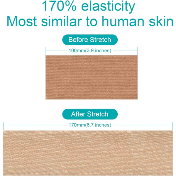 FITOP Kinesiologitejp, Oklippt Kinesiologitejp 5cm x 5m Rulle för Idrottare, Beige