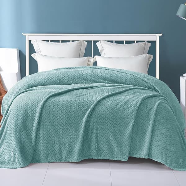 Blødt Fleecetæppe til Seng, Dobbeltstørrelse, Blødt Åndbart Fluffy Tæppe, Dekorativt Plys Sengetæppe, 150x200 CM, Celadon Celadon