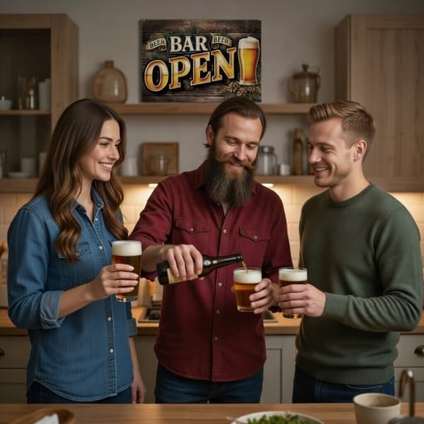 OLUT-kyltti - Koristeellinen baarikoriste - A4 Monivärinen A4