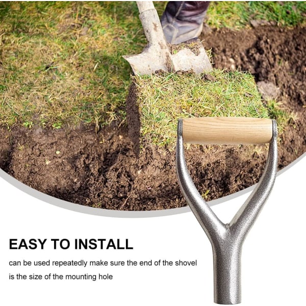 31mm indre diameter jern spade håndtak spade D/Y grep håndtak god håndbeskyttelse hage solid jern tilbehør hageverktøy for snøskuffe verktøy