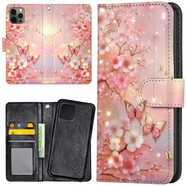 iPhone 11 Pro - Plånboksfodral/Fodral Blommor & Fjärilar