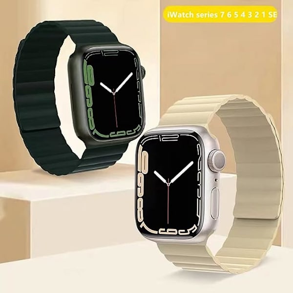Kompatibel med Apple Watch8-reimer, klokkestropp med magnetisk spenne, silikonklokkestropp 42/44/45/49mm, erstatningsreim for iWatch-reimer SE/7/6/5/4/3/2/1