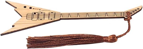 Design Guitar bambuinen kirjanmerkki tupsuilla tee-se-itse-projekteihin ja lahjalappuihin - E E