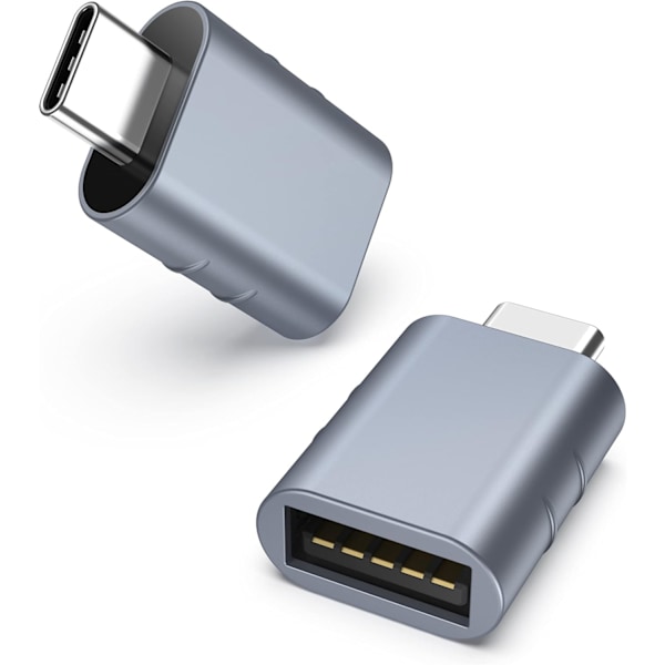 USB C til USB Adapter (2 stk.), USB-C Han til USB3.0 Hun Adapter Kompatibel med MacBook Pro efter 2016, MacBook Air efter 2018 Blue