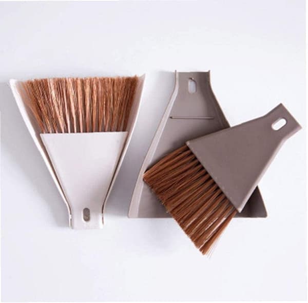 1 setti Mini-roska- ja harjasarja, siivousharja, beige