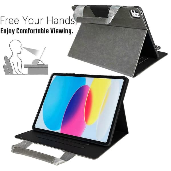 Tablet Etui til iPad Pro 13 (2024) Auto Væk/Sov Læder Cover med Håndtag/Lynlåslomme