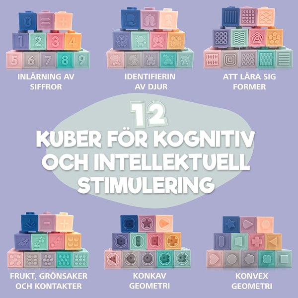23 Montessori-leker for barn 6+ måneder, 1 år gammel sensorisk leke, silikon, for læring, 6 måneder gammel baby leke for gutter og jenter